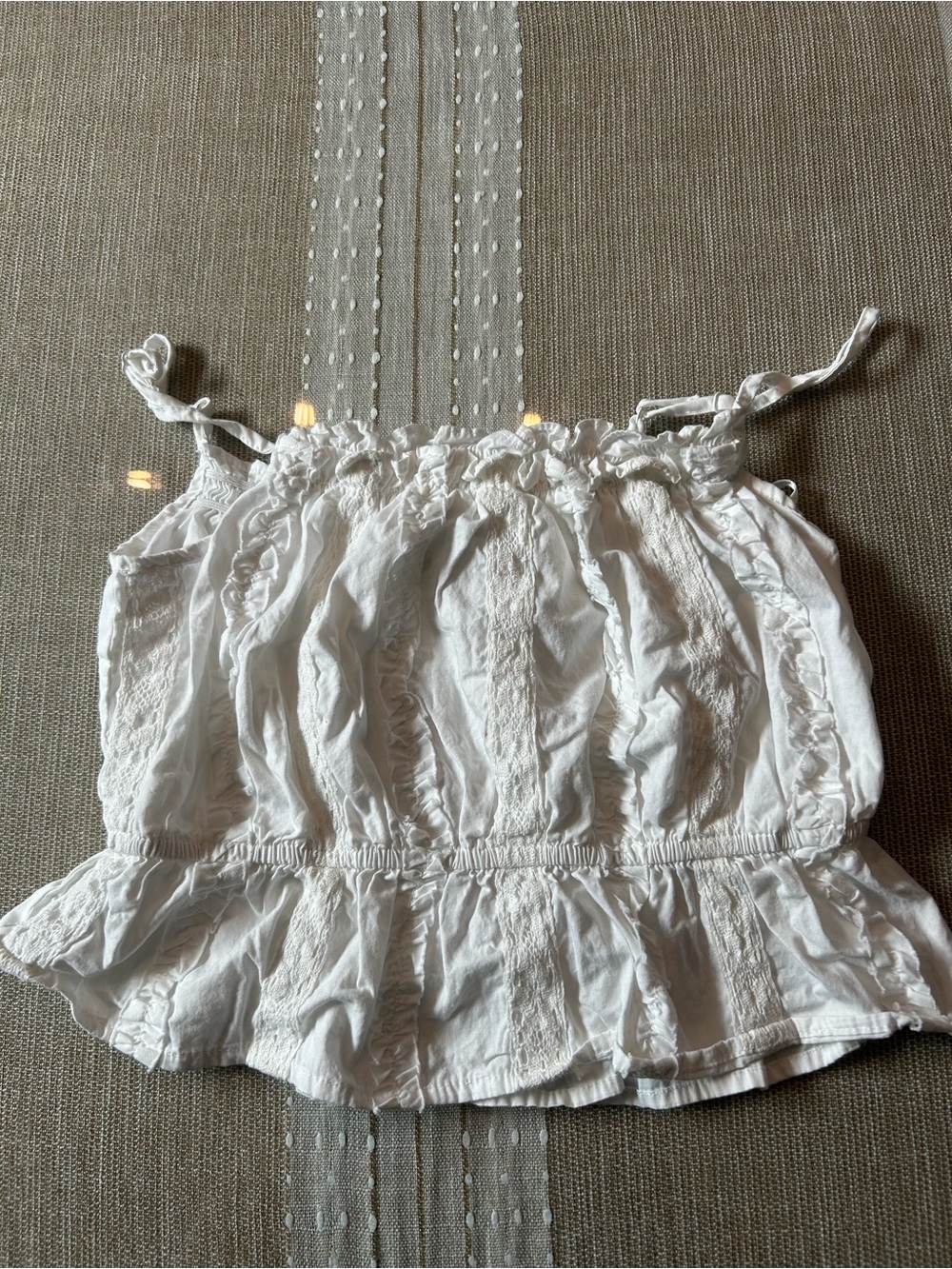 Marshalls White Smocked Ruffle Cami